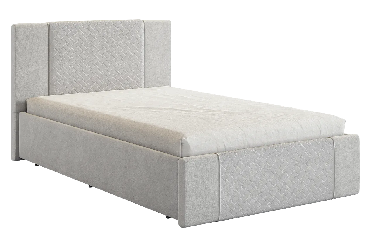 Кровать с основанием Хлоя 120х200 см галька (велюр) в Муравленко - muravlenko.mebel-tymen.ru | фото