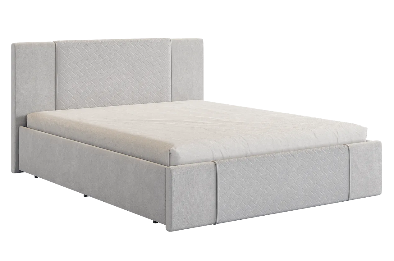 Кровать с основанием Хлоя 160х200 см галька (велюр) в Муравленко - muravlenko.mebel-tymen.ru | фото
