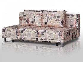 Диван Комфорт Лайт без подлокотников 2 подушки принт Газета в Муравленко - muravlenko.mebel-tymen.ru | фото