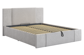 Кровать с подъемным механизмом Хлоя 160х200 см галька (велюр) в Муравленко - muravlenko.mebel-tymen.ru | фото