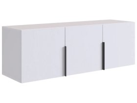 Антресоль трехдверная L1200 Баско белое дерево в Муравленко - muravlenko.mebel-tymen.ru | фото