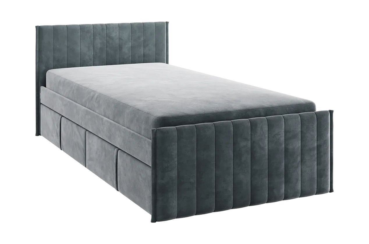 Кровать с ящиками Твикс 90х200 см графит (велюр) в Муравленко - muravlenko.mebel-tymen.ru | фото