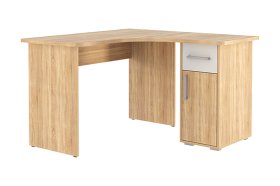Стол компьютерный 1200 угловой Лайт-1 дуб сонома/белый в Муравленко - muravlenko.mebel-tymen.ru | фото