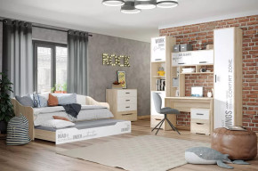 Детская Джуниор, набор №2, дуб сонома/белый в Муравленко - muravlenko.mebel-tymen.ru | фото