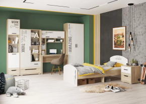 Детская Джуниор, набор №3, дуб сонома/белый в Муравленко - muravlenko.mebel-tymen.ru | фото