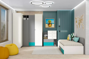 Детская Клео ОК-3, графит, миндаль, океан Диал в Муравленко - muravlenko.mebel-tymen.ru | фото