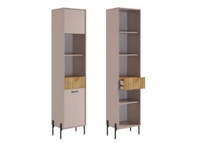 Стеллаж Доминика кашемир/дуб крафт золотой в Муравленко - muravlenko.mebel-tymen.ru | фото