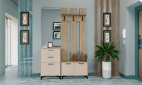 ЕВА Прихожая, ЛДСП Дуб экспрессив песочный / ЛДСП Сатин в Муравленко - muravlenko.mebel-tymen.ru | фото