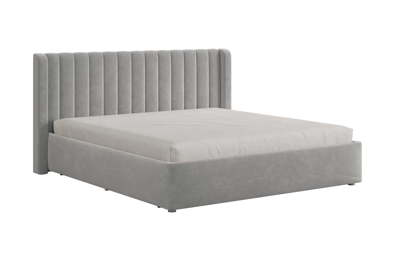 Кровать (каркас) Ева 180х200 см галька (велюр) в Муравленко - muravlenko.mebel-tymen.ru | фото