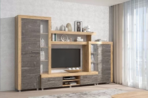 Гостиная Аллегро, вариант 1 Дуб крафт/Камень темный в Муравленко - muravlenko.mebel-tymen.ru | фото