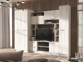 Гостиная Флора без зеркала Дуб Крафт Белый в Муравленко - muravlenko.mebel-tymen.ru | фото