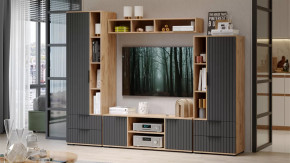 Гостиная «Хилтон» Дуб Крафт золотой, Графит матовый в Муравленко - muravlenko.mebel-tymen.ru | фото