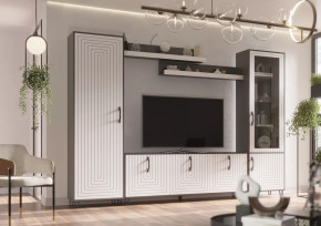 Гостиная Квадро №СВ-1 Серый графит/Софт вайт в Муравленко - muravlenko.mebel-tymen.ru | фото