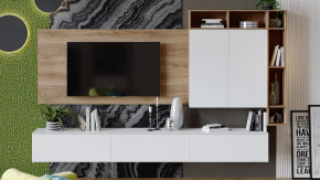 Гостиная «Порто» №6 Яблоня Беллуно, Белый софт в Муравленко - muravlenko.mebel-tymen.ru | фото