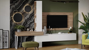 Гостиная «Порто» №8 Яблоня Беллуно, Белый софт в Муравленко - muravlenko.mebel-tymen.ru | фото