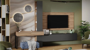 Гостиная «Порто» №8 Яблоня Беллуно, Графит софт в Муравленко - muravlenko.mebel-tymen.ru | фото