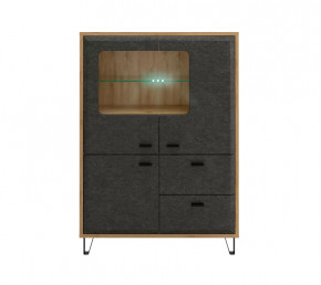 GRACE тумба KOM2W1D2S с подсветкой (Дуб наварра/Графит) в Муравленко - muravlenko.mebel-tymen.ru | фото