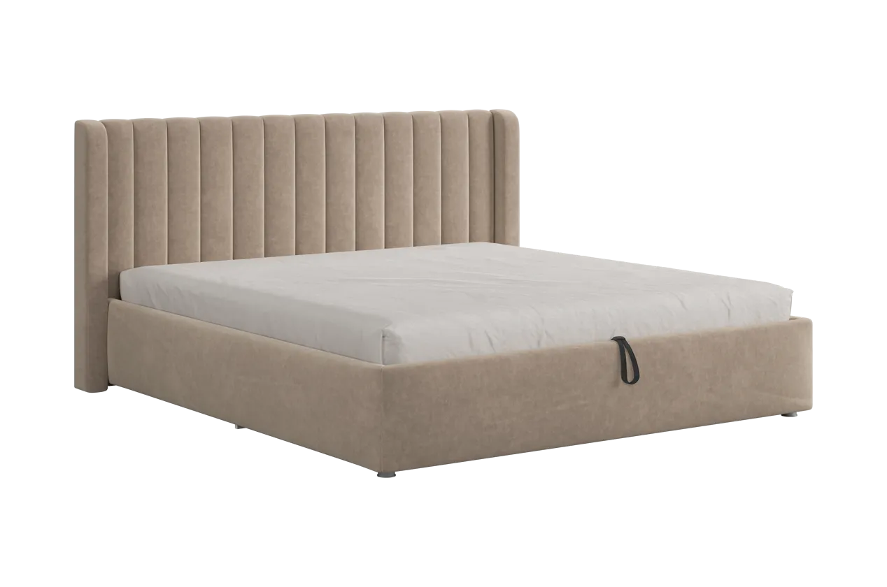 Кровать (каркас) Ева 180х200 см капучино (велюр) в Муравленко - muravlenko.mebel-tymen.ru | фото