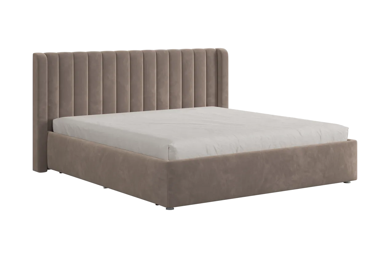 Кровать (каркас) Ева 180х200 см латте (велюр) в Муравленко - muravlenko.mebel-tymen.ru | фото