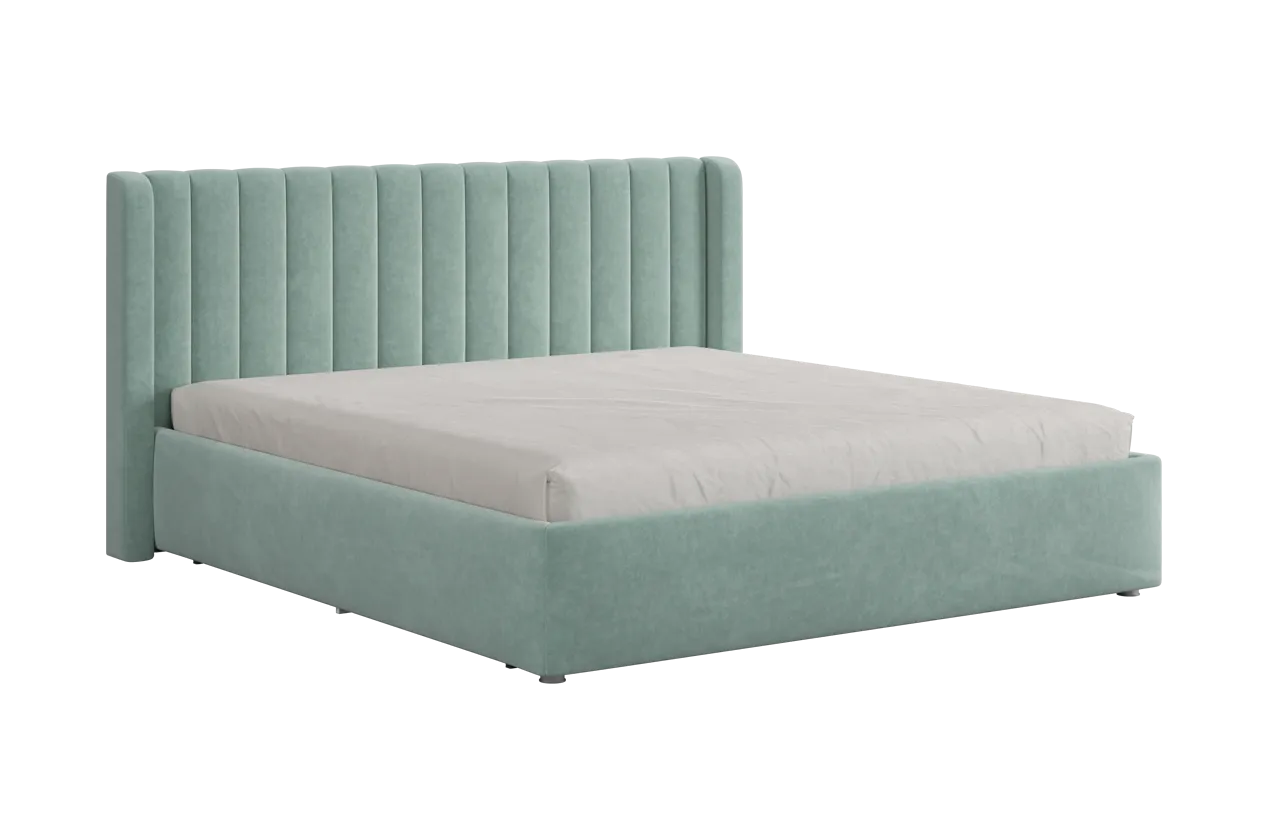 Кровать (каркас) Ева 180х200 см мята (велюр) в Муравленко - muravlenko.mebel-tymen.ru | фото