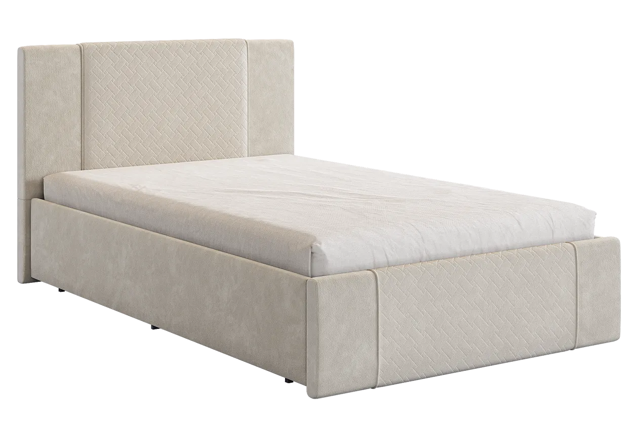 Кровать с основанием Хлоя 120х200 см крем (велюр) в Муравленко - muravlenko.mebel-tymen.ru | фото