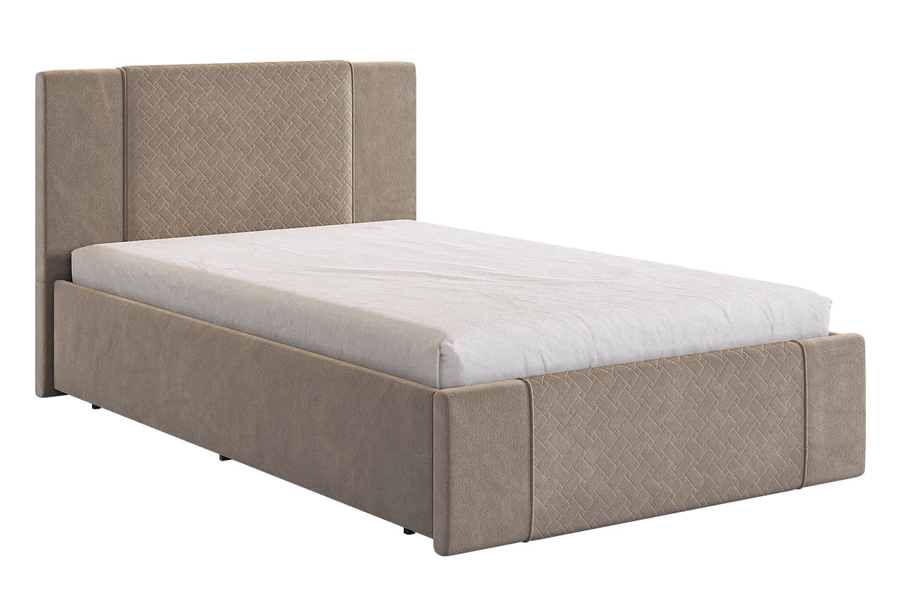 Кровать с основанием Хлоя 120х200 см латте (велюр) в Муравленко - muravlenko.mebel-tymen.ru | фото