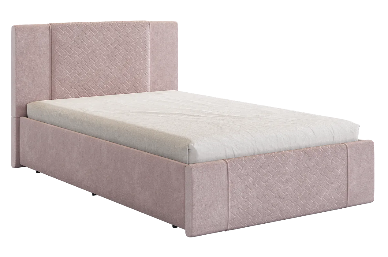 Кровать с основанием Хлоя 120х200 см нежно-розовый (велюр) в Муравленко - muravlenko.mebel-tymen.ru | фото