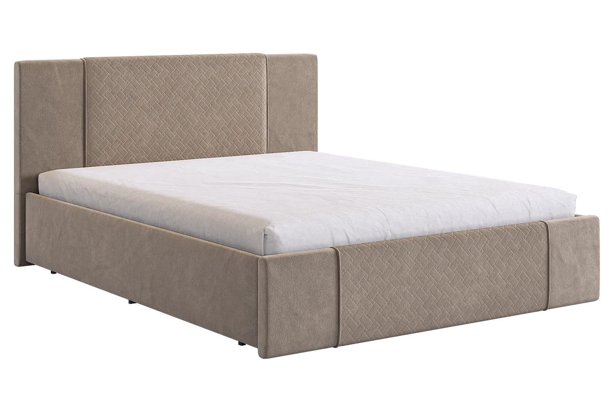 Кровать с основанием Хлоя 160х200 см латте (велюр) в Муравленко - muravlenko.mebel-tymen.ru | фото