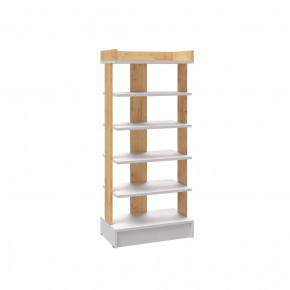 КЕВИН Обувница открытая (ш550*г320*в1250мм), Белый /Дуб крафт золотой в Муравленко - muravlenko.mebel-tymen.ru | фото