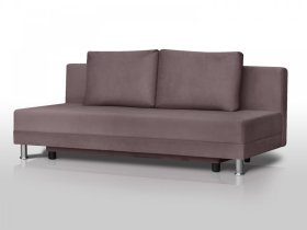 Диван Комфорт Лайт без подлокотников 2 подушки коричневый в Муравленко - muravlenko.mebel-tymen.ru | фото