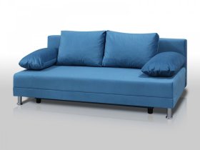 Диван Комфорт без подлокотников 4 подушки микровелюр голубой в Муравленко - muravlenko.mebel-tymen.ru | фото