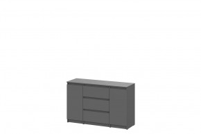 Комод 3 ящика двухстворчатый графит серый Денвер в Муравленко - muravlenko.mebel-tymen.ru | фото
