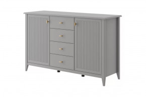 Комод 4 ящика + 2 двери Никеа Серый шифер/Лак Антрацит в Муравленко - muravlenko.mebel-tymen.ru | фото