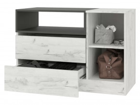 Комод Кент-1 Секция-5 Дуб Крафт Белый/Антрацит в Муравленко - muravlenko.mebel-tymen.ru | фото