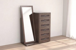 Комод Кэт-4 6 ящиков с зеркалом Венге Диал в Муравленко - muravlenko.mebel-tymen.ru | фото