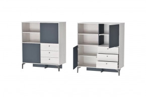 Комод Лион К-1 Ясень анкор светлый/Графит Диал в Муравленко - muravlenko.mebel-tymen.ru | фото