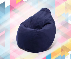Кресло-мешок Груша средняя, велюр, цвет Кобальт в Муравленко - muravlenko.mebel-tymen.ru | фото