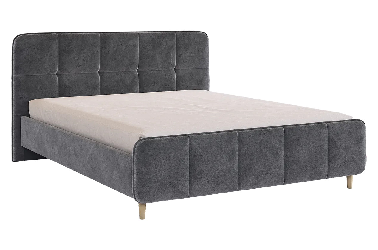 Кровать с основанием Грета 160х200 см грей алькантара (велюр) в Муравленко - muravlenko.mebel-tymen.ru | фото