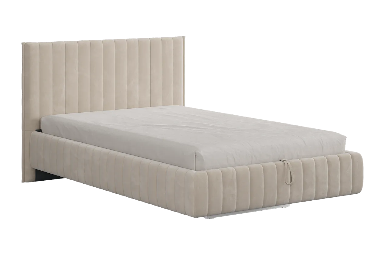 Кровать с подъемным механизмом Твикс 120х200 см крем (велюр) в Муравленко - muravlenko.mebel-tymen.ru | фото