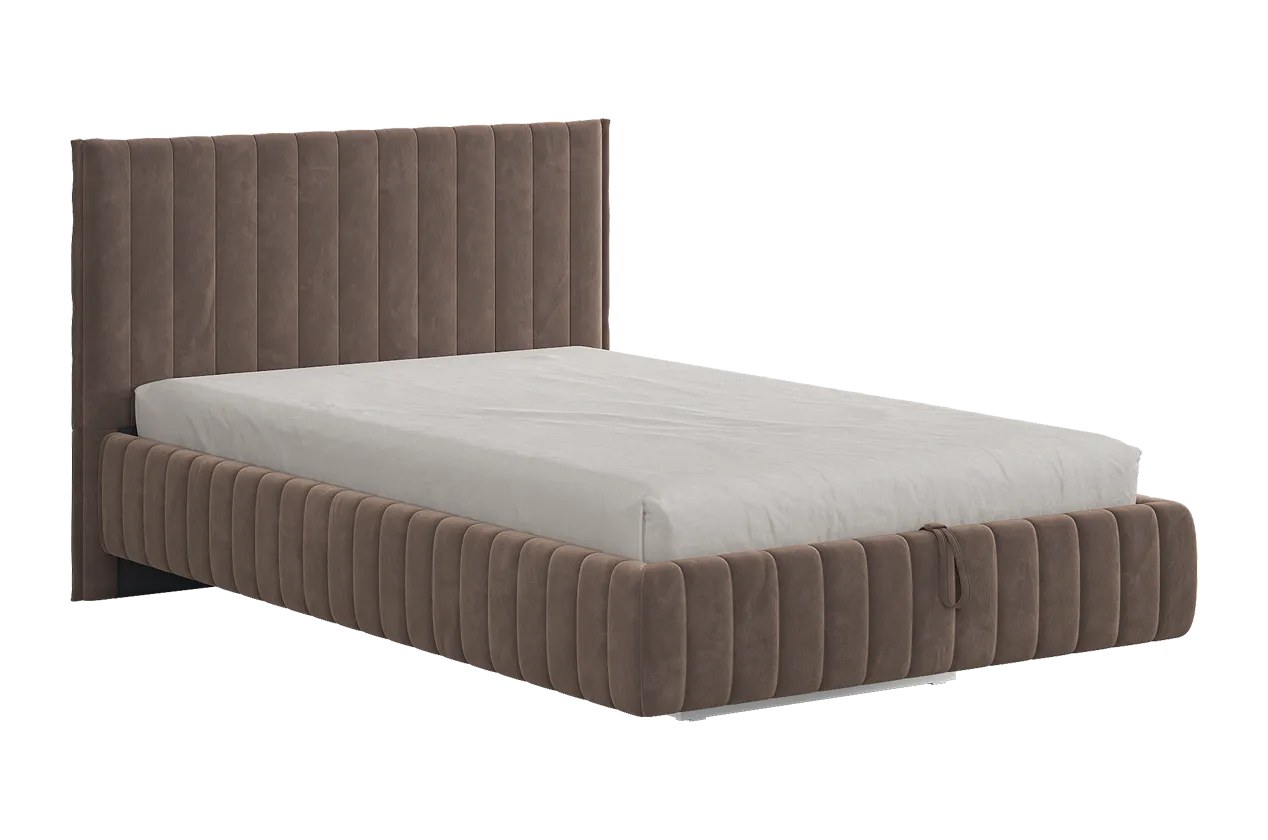 Кровать с подъемным механизмом Твикс 120х200 см латте (велюр) в Муравленко - muravlenko.mebel-tymen.ru | фото