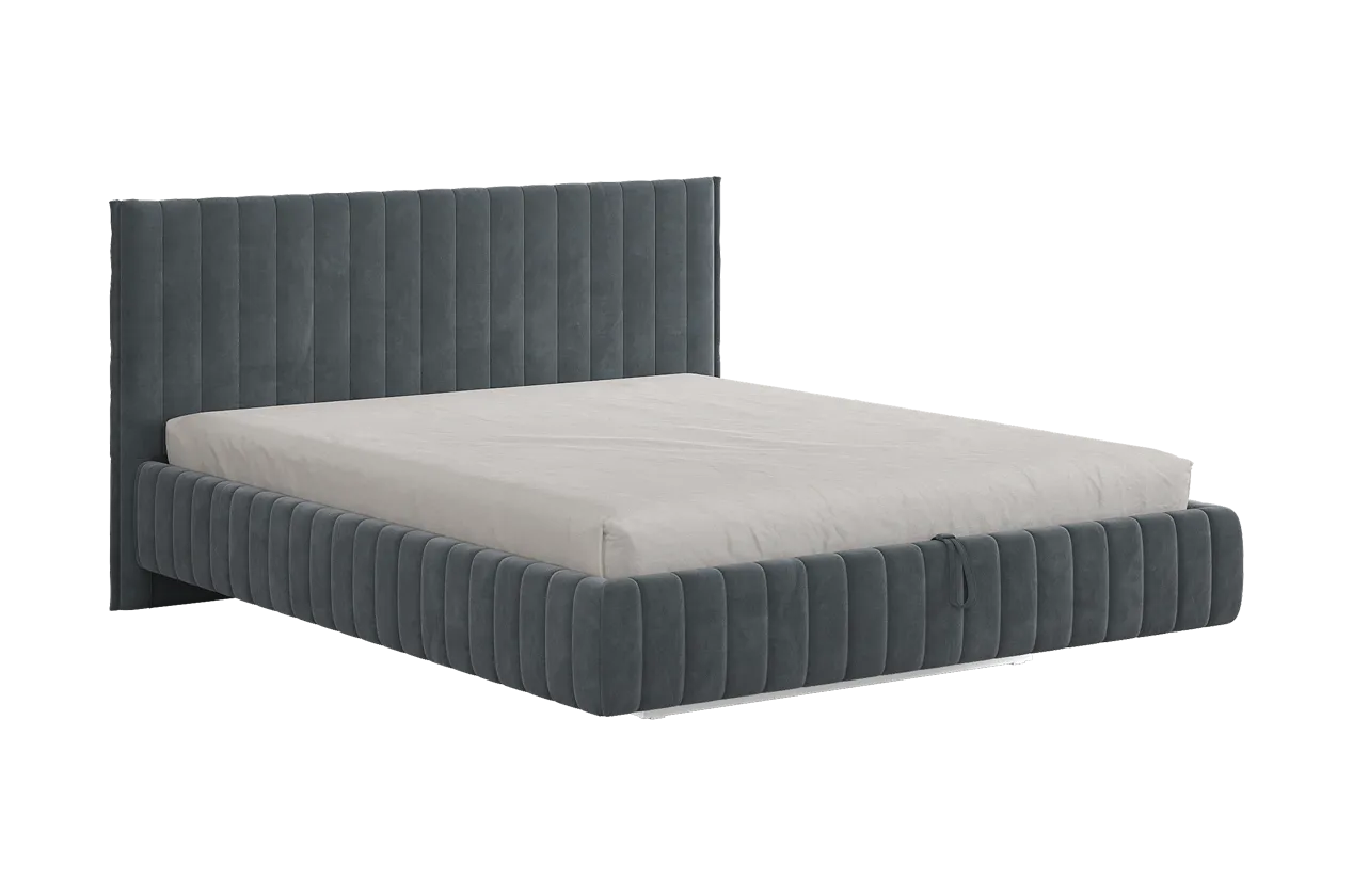 Кровать с подъемным механизмом Твикс 180х200 см графит (велюр) в Муравленко - muravlenko.mebel-tymen.ru | фото