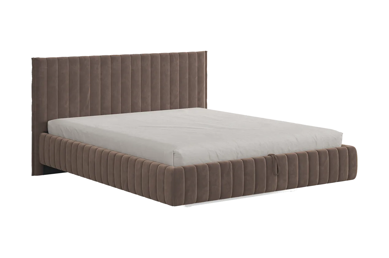 Кровать с подъемным механизмом Твикс 160х200 см латте (велюр) в Муравленко - muravlenko.mebel-tymen.ru | фото