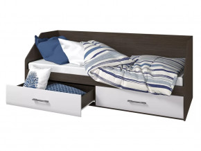 Кровать 800 2 ящика Ненси венге-белый в Муравленко - muravlenko.mebel-tymen.ru | фото