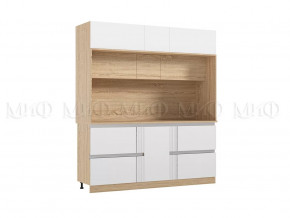 Кухня МДФ Карина Центральная секция 2000 (Пластер Бьянко/Сонома) в Муравленко - muravlenko.mebel-tymen.ru | фото