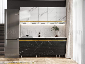 Кухня Милена 2,0м (Мрамор белый софт/Мрамор блэк софт (Антарес)) в Муравленко - muravlenko.mebel-tymen.ru | фото