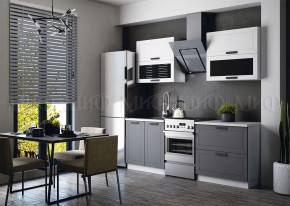 Кухня Монако 1,6м Компоновка №2 (Белый снег Софт/софт графит) в Муравленко - muravlenko.mebel-tymen.ru | фото