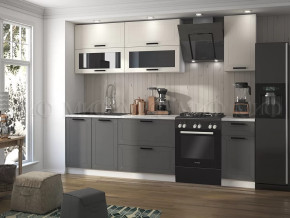 Кухня Монако 2,0м Компоновка №2 (Белый снег Софт/софт графит (Кастилло)) в Муравленко - muravlenko.mebel-tymen.ru | фото