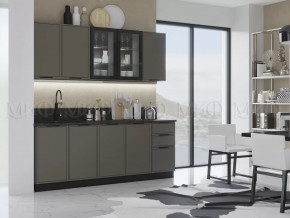 Кухня Николь 2,0м Компановка №1 (Холст вулканический) в Муравленко - muravlenko.mebel-tymen.ru | фото