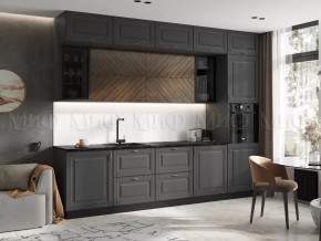 Кухня Престиж 3,0м Компоновка №2 (Графит/Графит софт/Прайм орех) в Муравленко - muravlenko.mebel-tymen.ru | фото