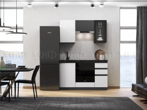 Кухня Техно-6 1,5м (Графит/Белый снег софт/Графит софт) в Муравленко - muravlenko.mebel-tymen.ru | фото